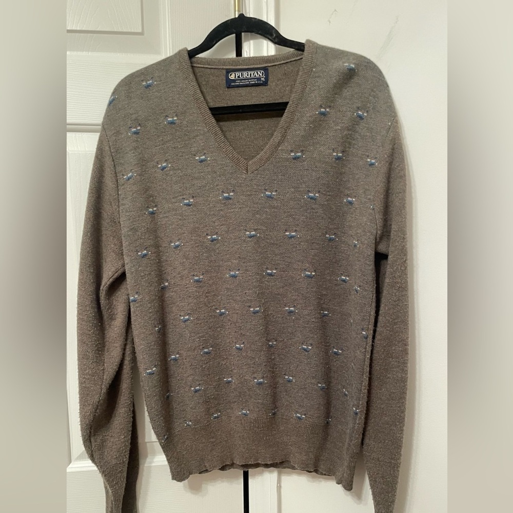 PURITAN Vintage Men V Neck Sweater Size XL